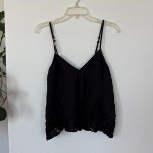 Abercrombie crochet Black tank top camisole - Large